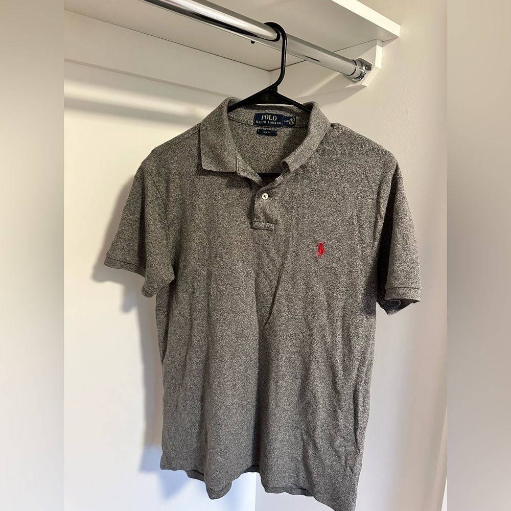 Polo Ralph Lauren slim fit grey Polo Shirt. Size: L